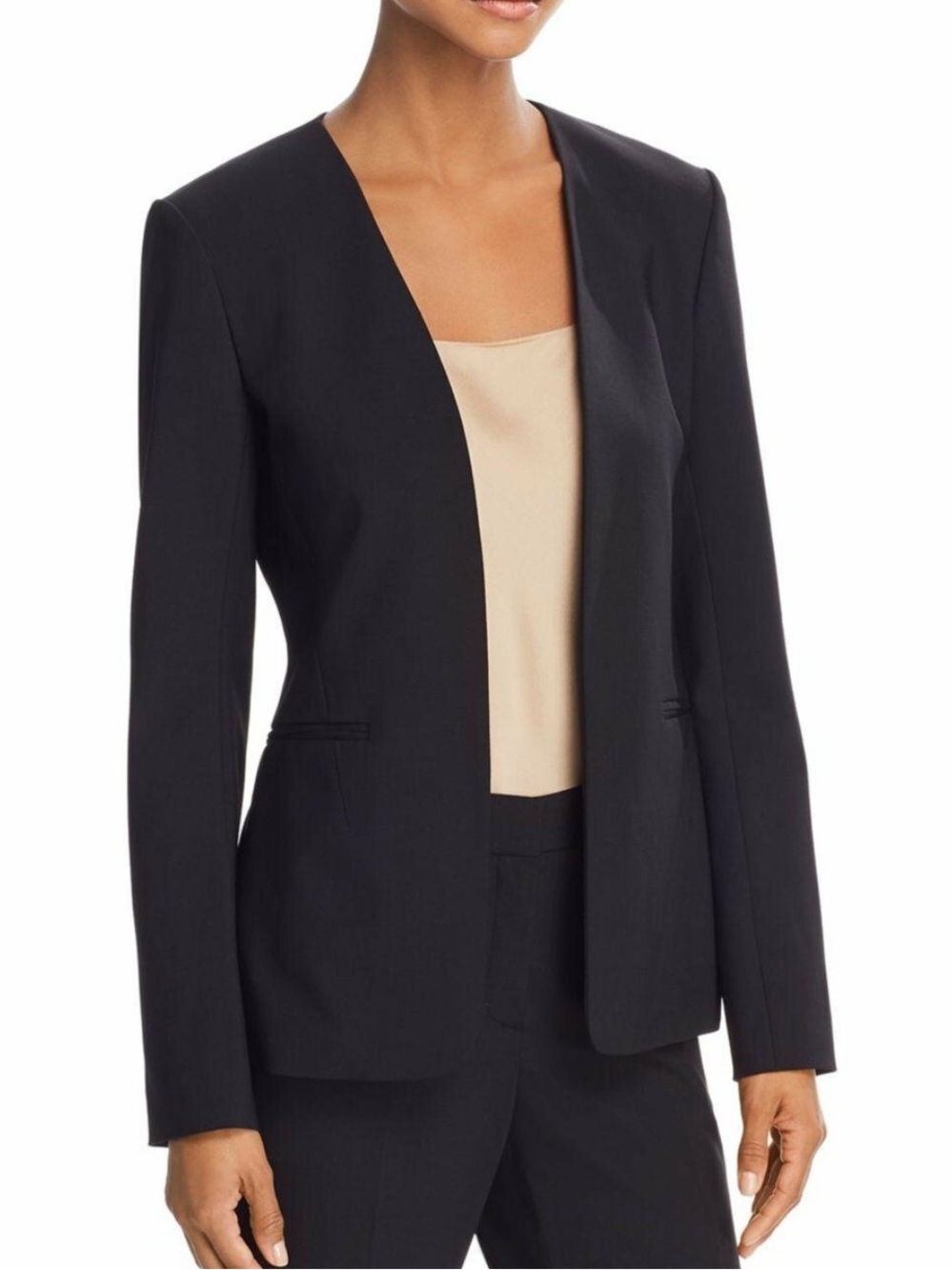 Theory Isita Classic Stretch-Wool Blazer Black 2